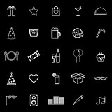 Party line icons on black background