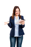 Business woman working with a tablet