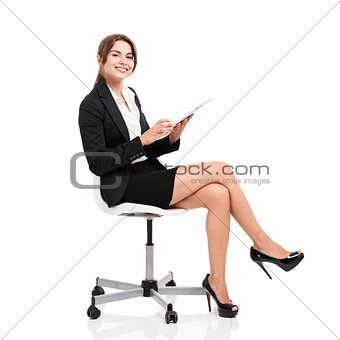 Business woman with a tablet