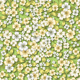 abstract white floral ornament on green