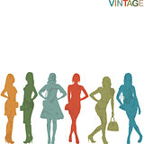 Vintage women silhouettes