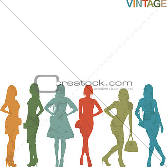 Vintage women silhouettes