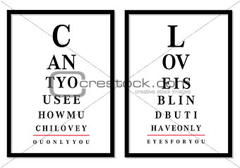 eye chart pictures, vector 