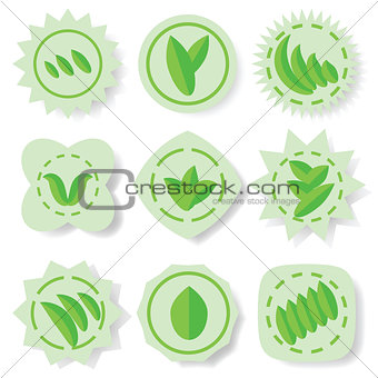 set of leaves icons
