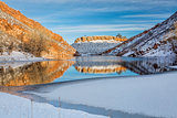 Horsetooth Reservoir in winter scenery