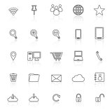 Internet line icons on white background