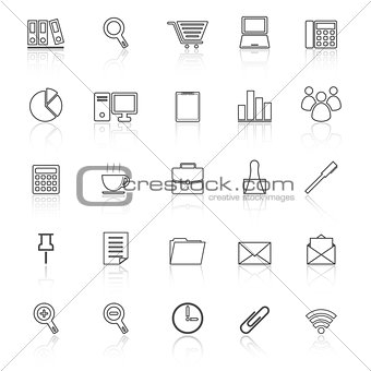 Office line icon reflect on white background