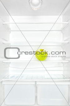 Apple in fridge.