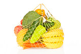 Fruits and vegetable bag isolated.