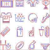 Contour two colored vector icons for American football