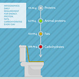 Flat vector infographic for daily requirement of nutrients
