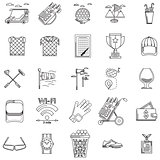 Black contour vector icons for golf