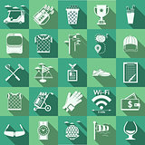 Flat vector icons for golf