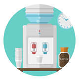 Flat vector icon for office. Water cooler