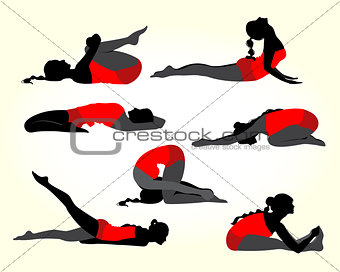 Yoga women silhouette