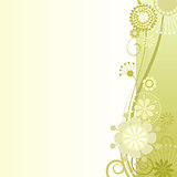 Floral background in mustard