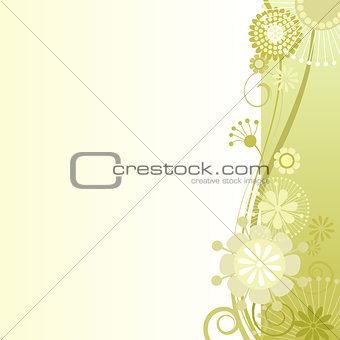 Floral background in mustard