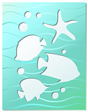 Fish  background in light blue