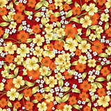 abstract floral ornament on red