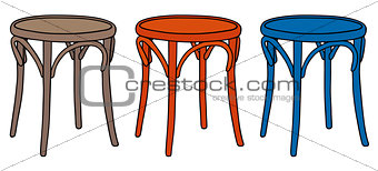 Three color chairs