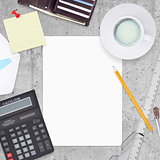 Business concept with office and business work items