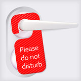 Vector illustration of doorknob with red label
