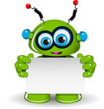 Green Robot And White Background