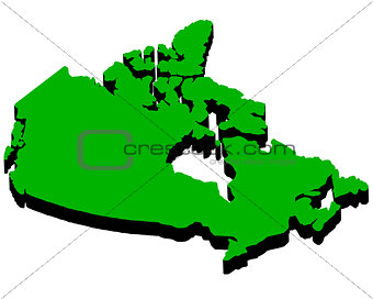 map of Canada in the amount of
