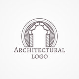 Vector illustration of trefoil arch icon with text