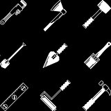 White vector icons for woodwork tools
