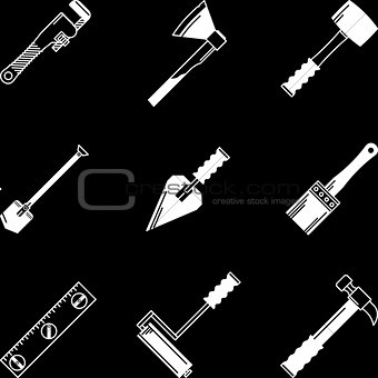 White vector icons for woodwork tools