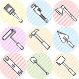 Stylish vector icons for woodwork tools