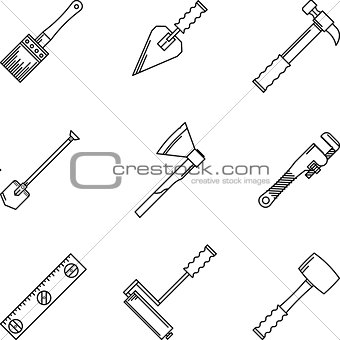 Contour vector icons for hand tools