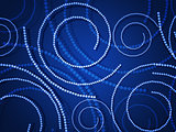 Swirls from circles on blue background