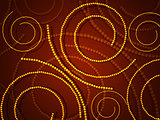 Swirls from circles on red background