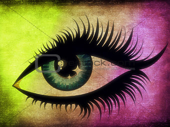 Textured female eye