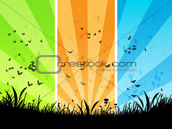 Three colorful backgrounds