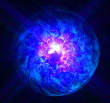 Magic ball burning blue flame
