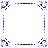 Multilayer vector violet blue elegant frame