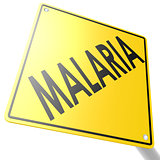 Road sign with malaria