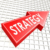 Strategy arrow with graph background