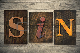 Sin Concept Wooden Letterpress Type
