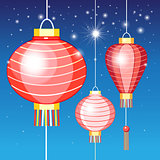 illustration Chinese lanterns