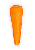 peeled carrots on a white background