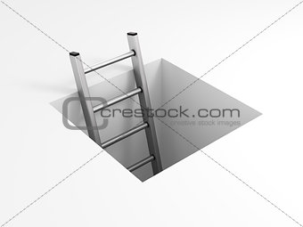 A ladder leading from underground