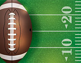 American Football Ball and Field Illustration