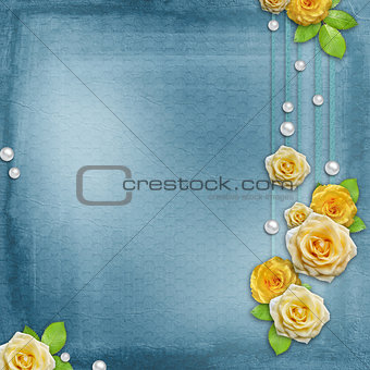 Vintage background for album or congratulation card with roses a