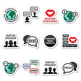International Mother Language Day icons set