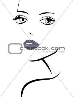 Fashionable girl abstract portrait