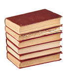 Stack of red cover books